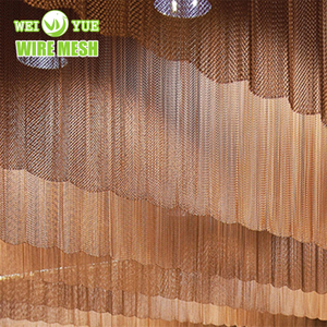 알루미늄 또는 스테인리스 금속 커튼 메시 체인 연결 메시 장식적인 금속 메시